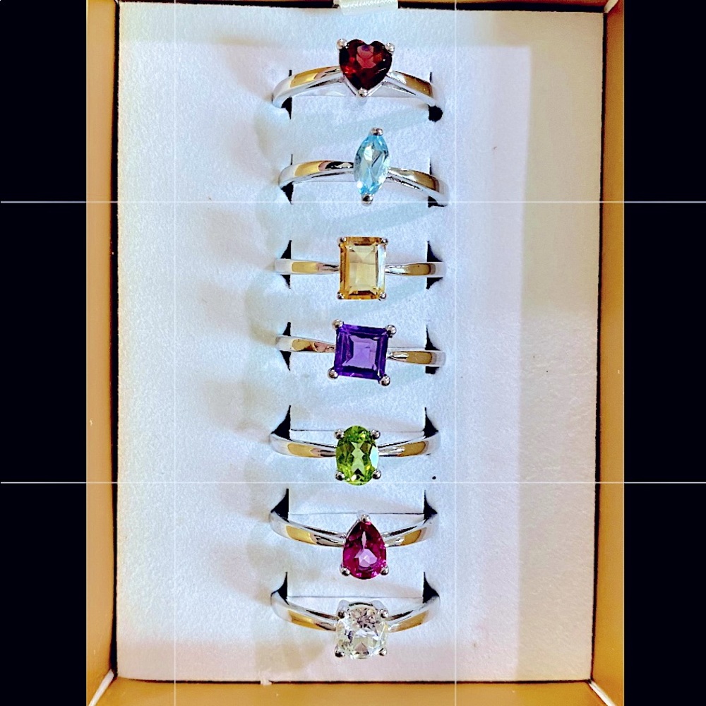 Choice of .925 Genuine Sterling and Gemstone Rings- Size 10